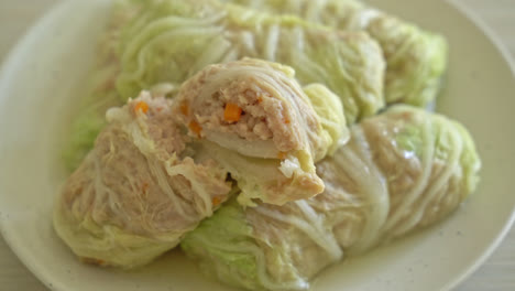 Homemade-Minced-Pork-Wrapped-in-Chinese-Cabbage-or-Steamed-Cabbage-Stuff-Mince-Pork