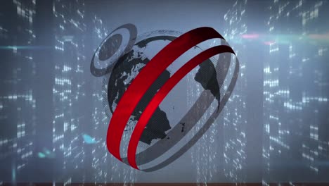 animation of globe over data processing