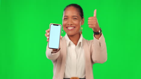 Green-screen-cellphone,-smile