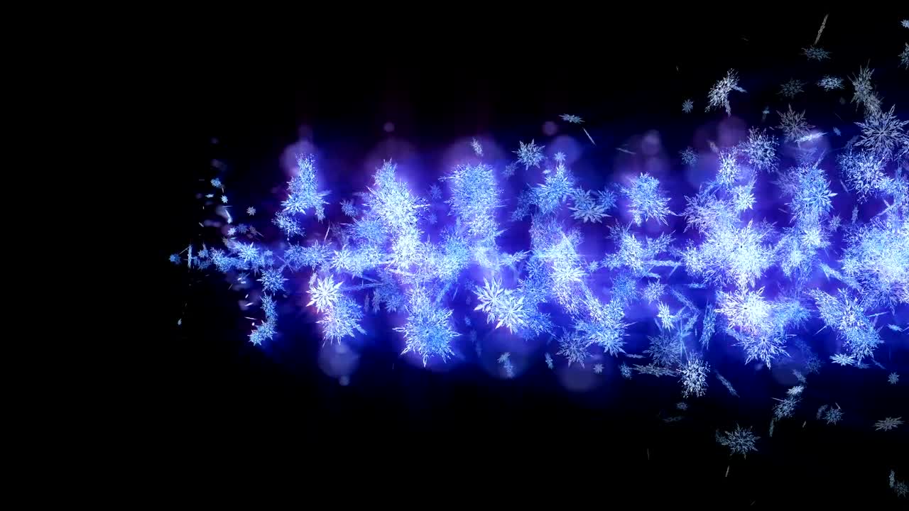 아름다움의 눈송이와 함께 반이는 겨울의 상징, 스핀 눈에서 소용돌이, 겨울 패턴, 아름다움 춤추는 눈송이, 추상적인 루프 애니메이션.