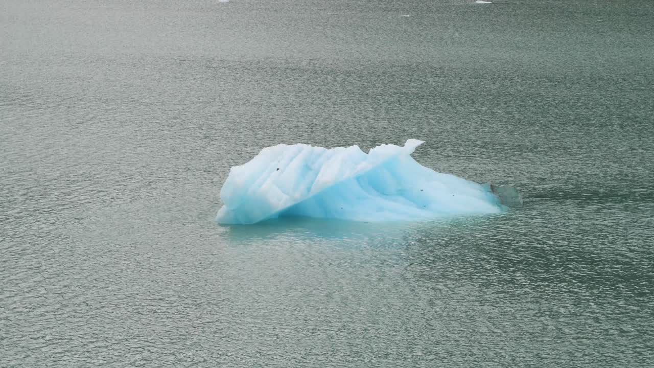 Big iceberg floating at Endicott Arm fjord, Dawes Glacier.Global warming affecting the glaciers of Alaska.