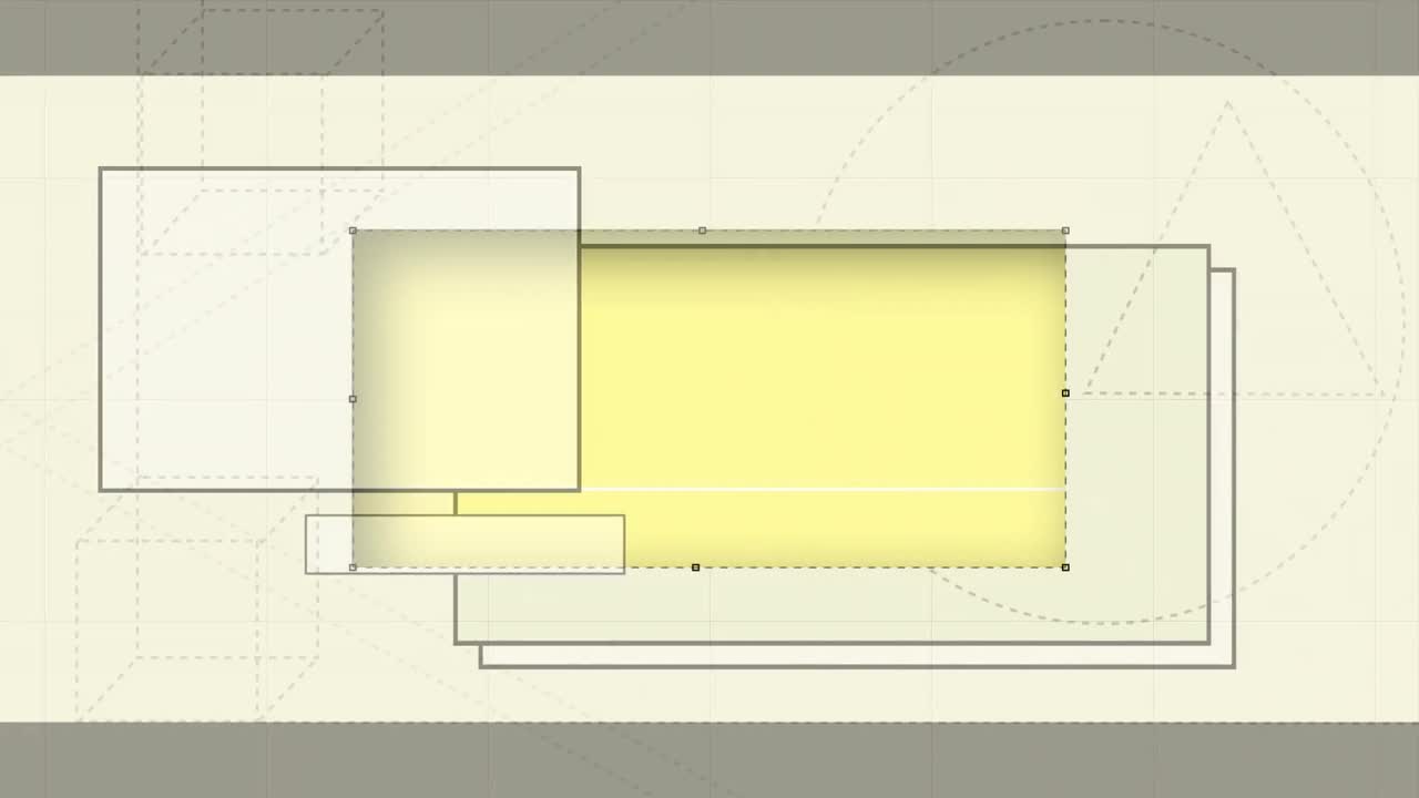 animación del panel oblongo de corte del cursor, con rectángulos de espacio de copia, sobre fondo beige
