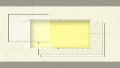 animation of cursor cutting oblong panel, with copy space rectangles, on beige background