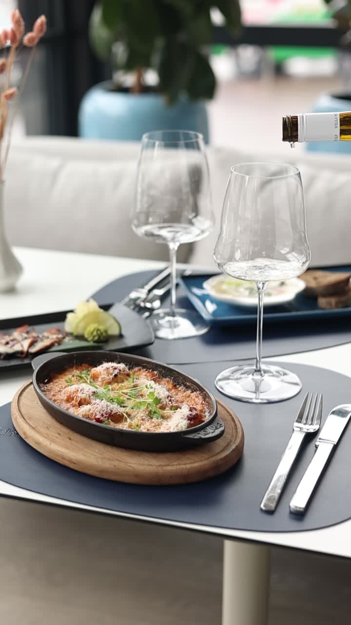 와인 과 함께 식당 식사