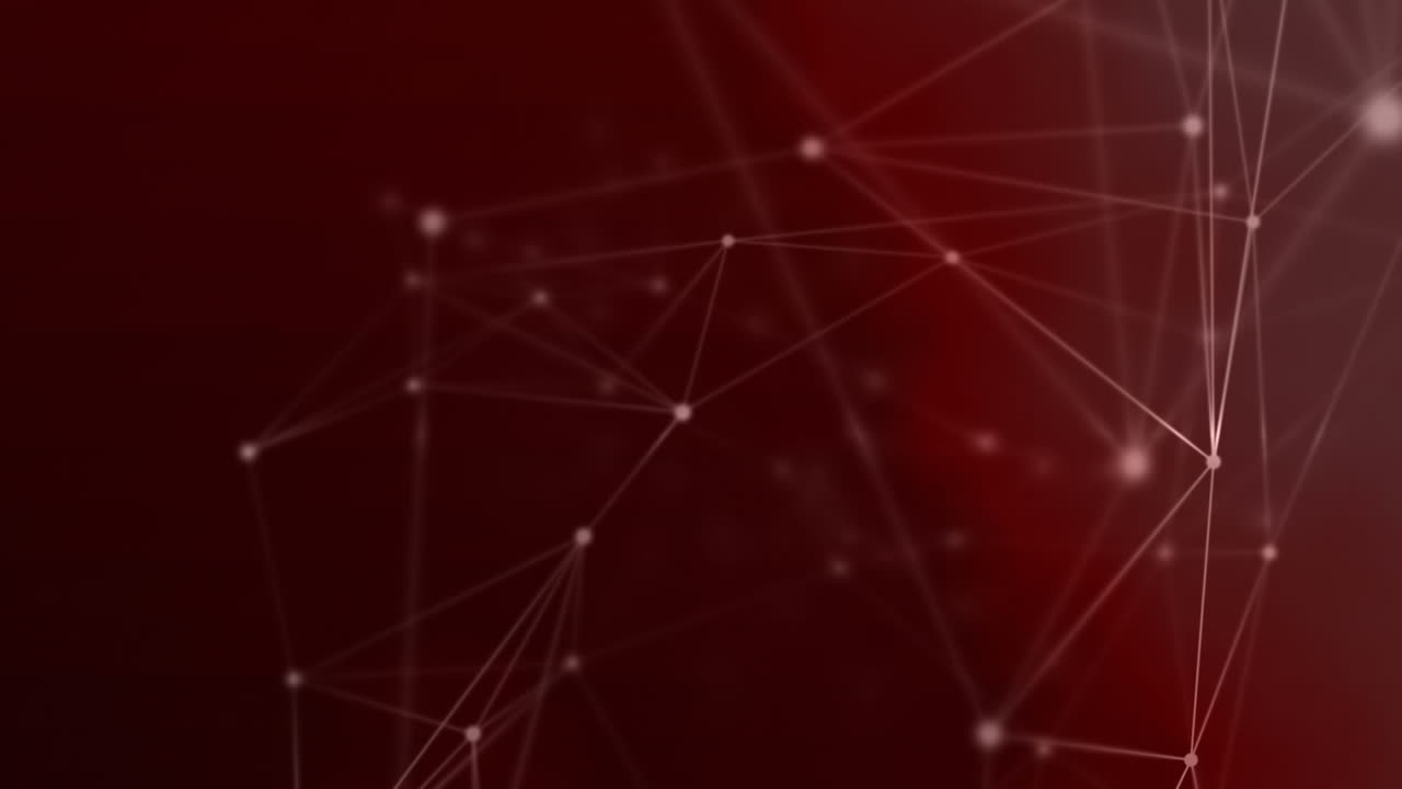 animación de una red de conexiones flotando contra un fondo rojo.