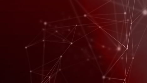 animación de una red de conexiones flotando contra un fondo rojo.