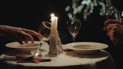 romantic outdoor dinner