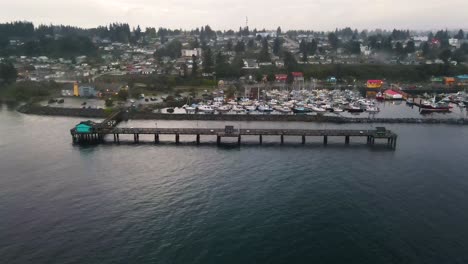 beautiful town of campbell river on vancouver island, bc - aerial static