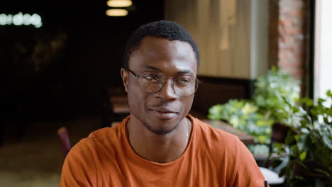 young man in a restaurant