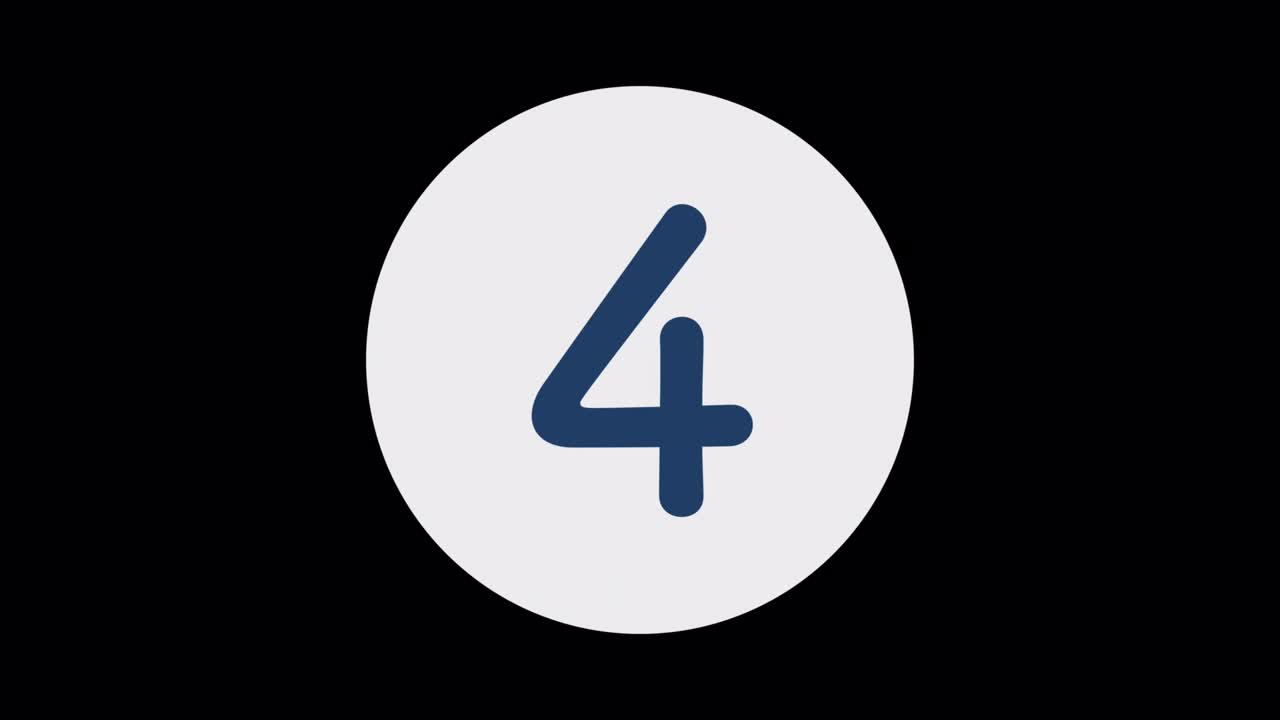 Simple Countdown Animation 10 Sec Black Background