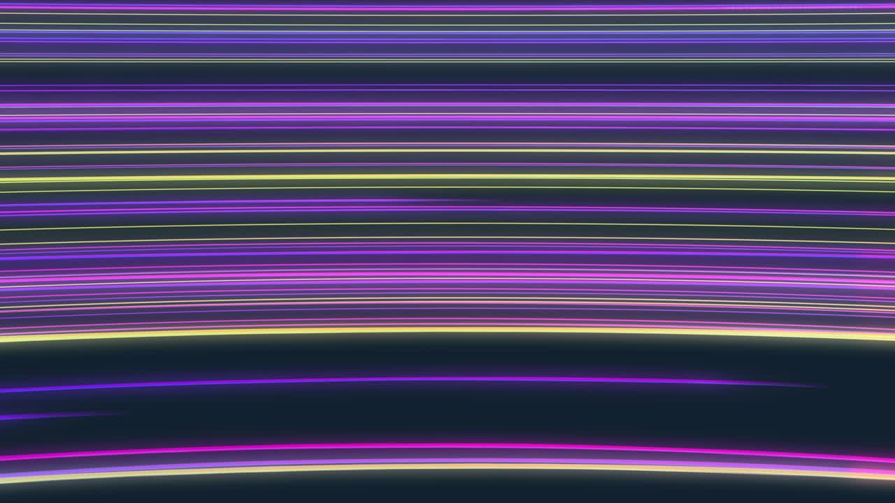 Seamless loop of 2D animation of glowing horizontal lines streaming across the screen. Deep blues and vibrant purples make this a great seamless loop abstract background