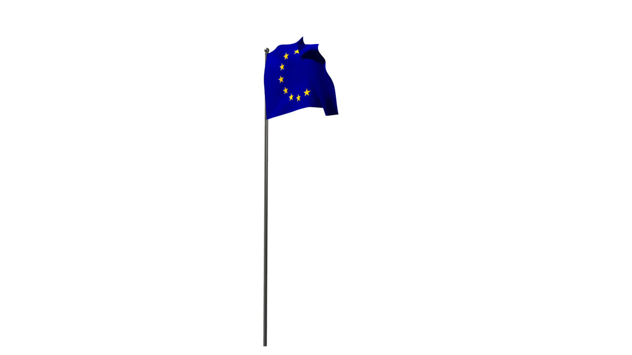 Primer plano de la bandera de Europa ondeando