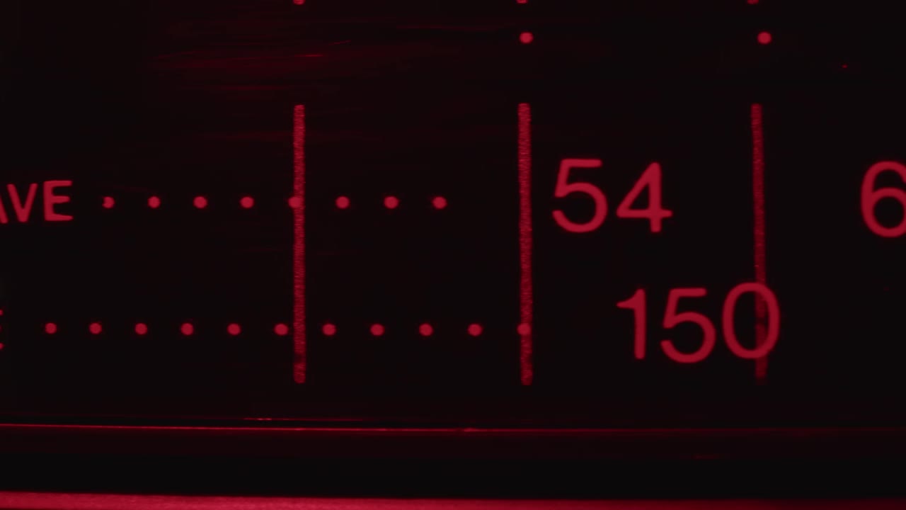 Close-up of a vintage radio dial