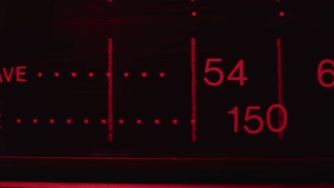 close-up of a vintage radio dial