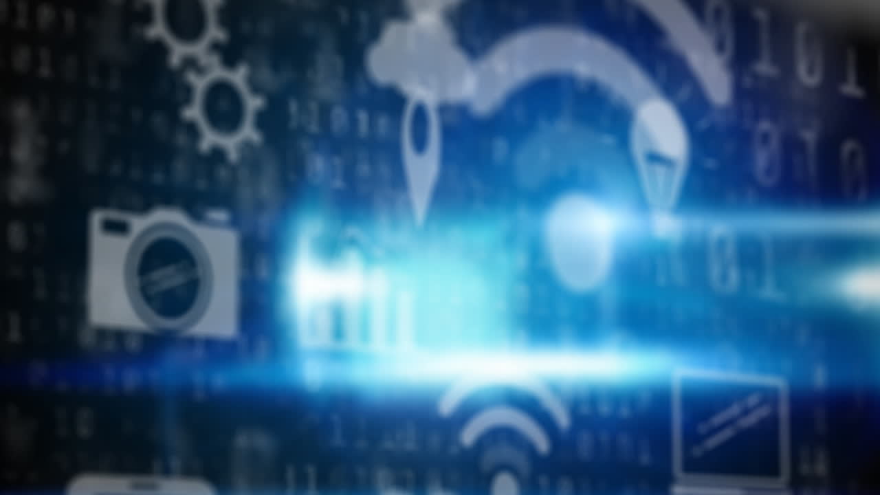 animación de los datos en fondo azul