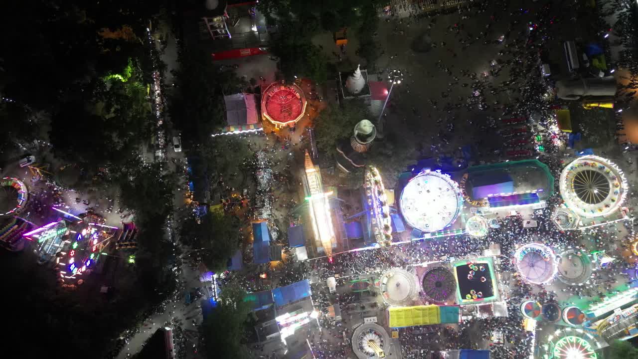 Aerial view of Dussehra Mela in Ludhiana, Punjab, India