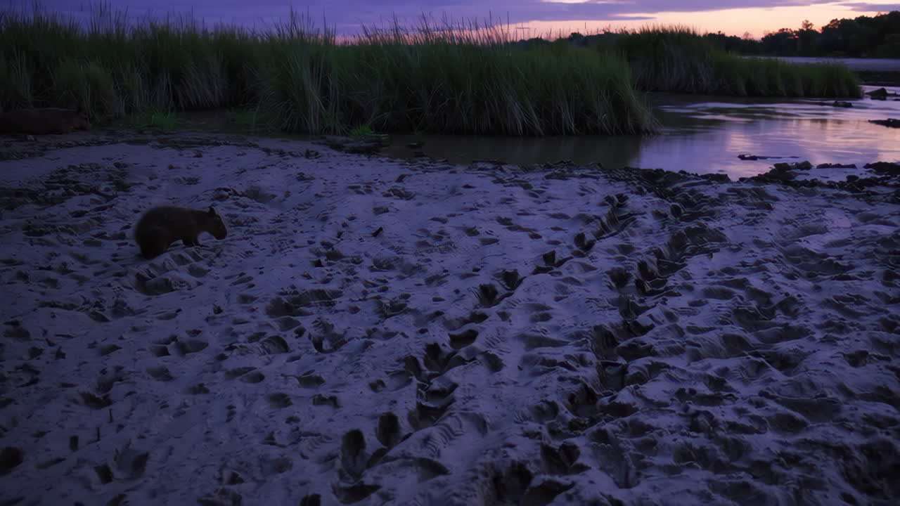Capybara at Sunset in the Wetlands