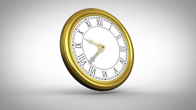 Ticking clock on white background