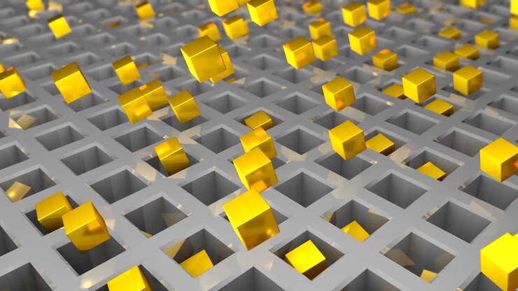 3D abstract animation of motion geometric figures through the lattice. Looped.