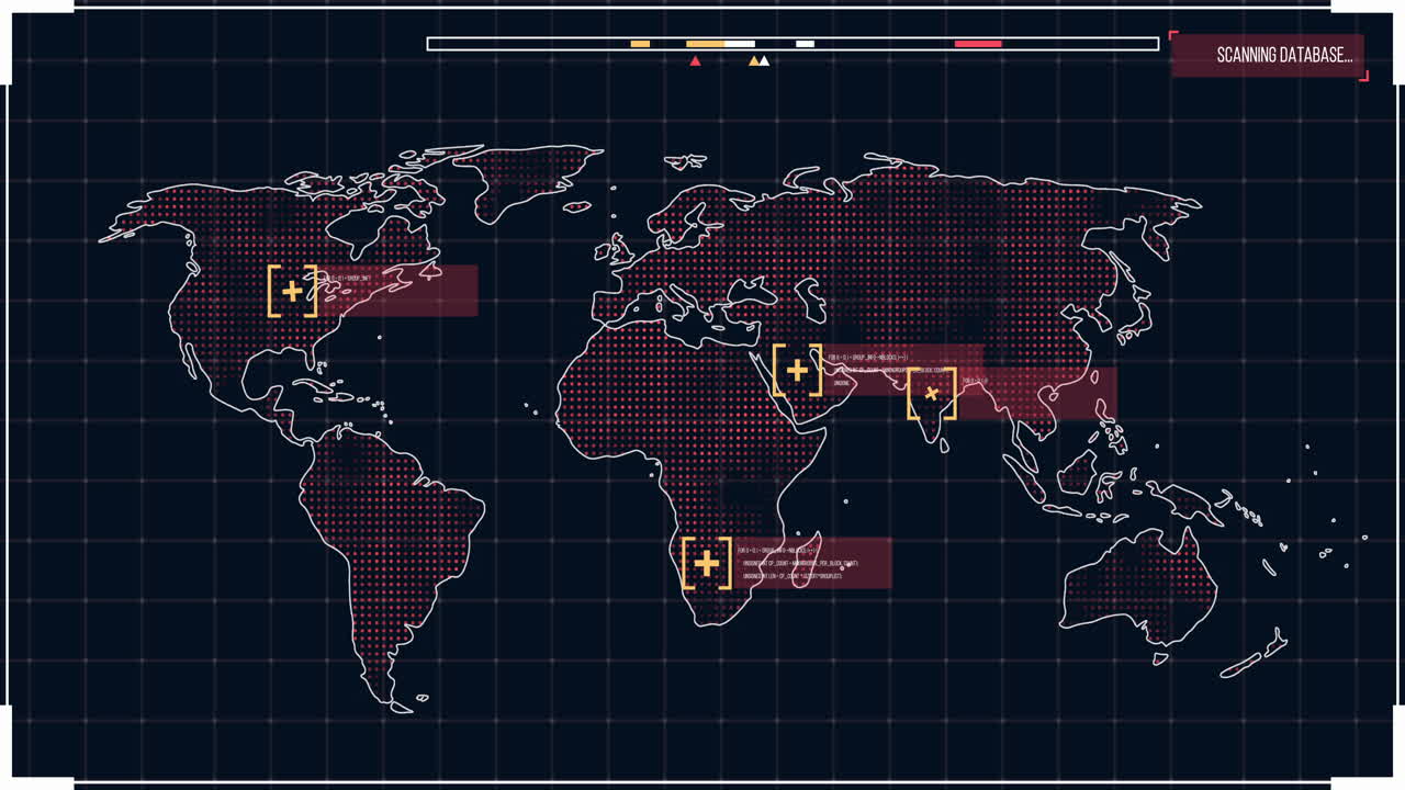 아이콘이 뜨는 화면에서 빨간색으로 세계 지도의 애니메이션