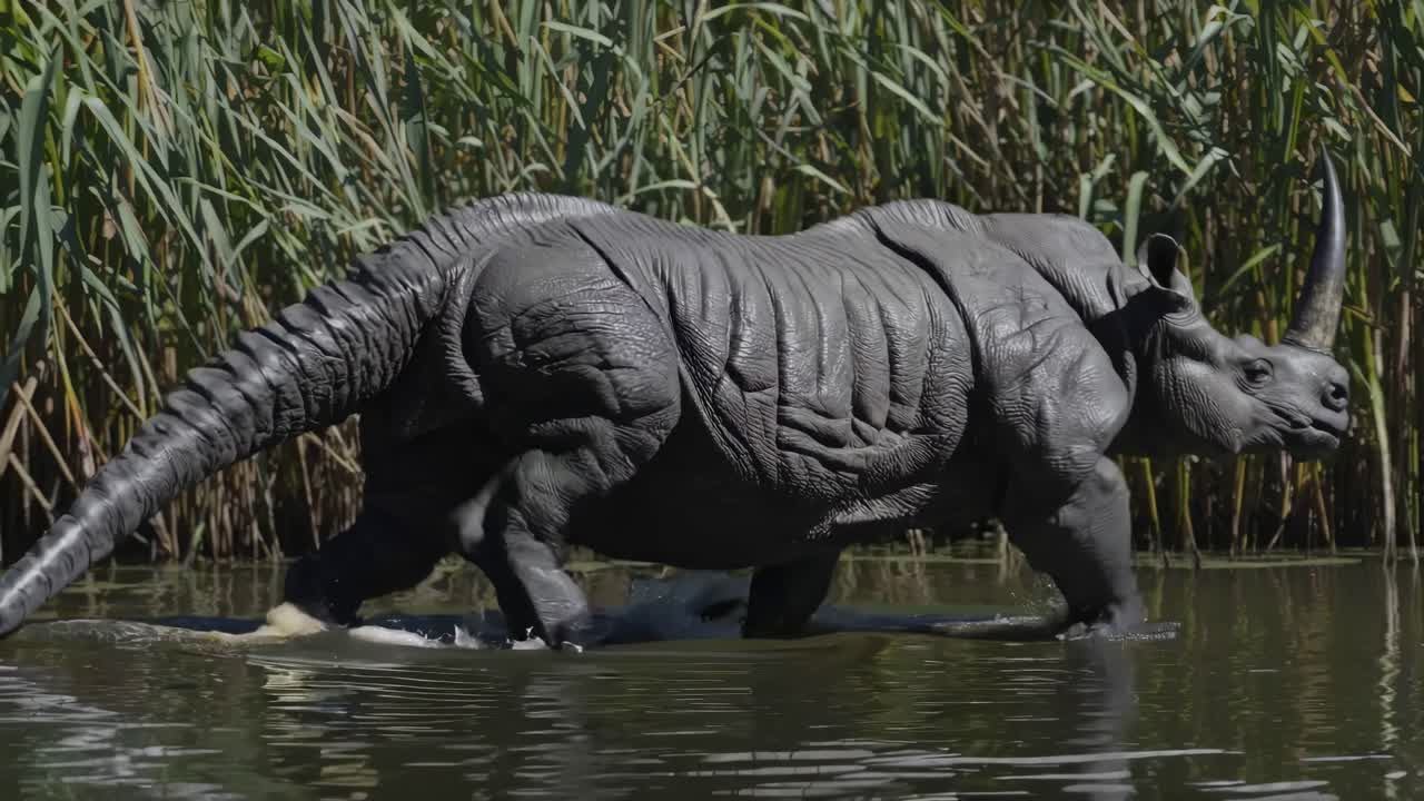Indian Rhinoceros in Water
