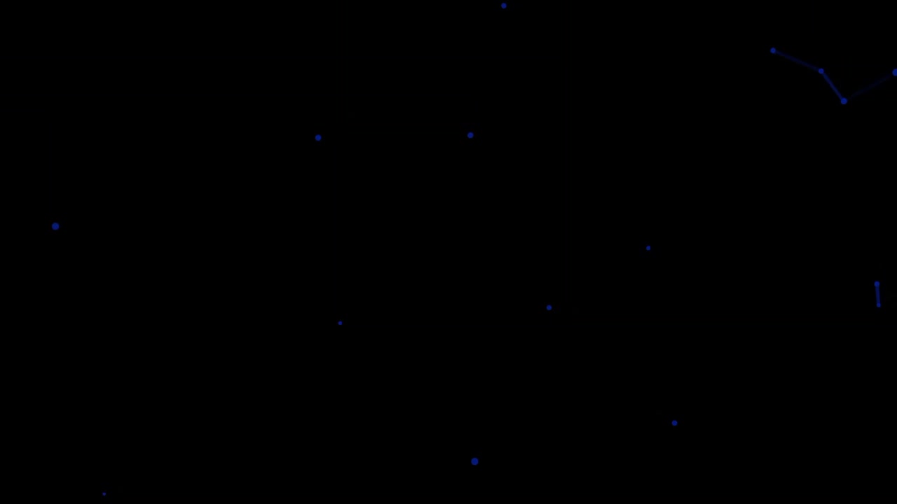 pequeñas partículas azules en movimiento sobre fondo oscuro