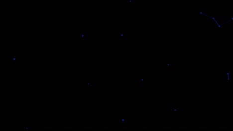 pequeñas partículas azules en movimiento sobre fondo oscuro