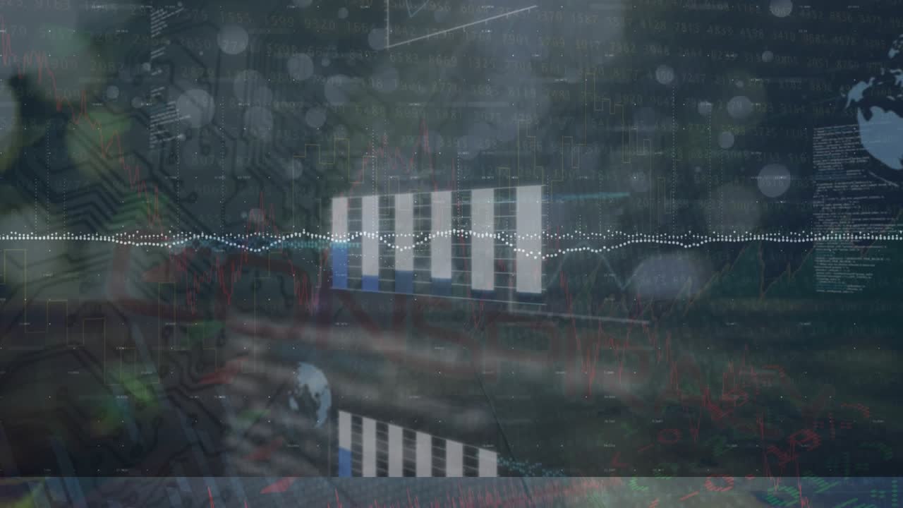 Animation of data processing over shapes