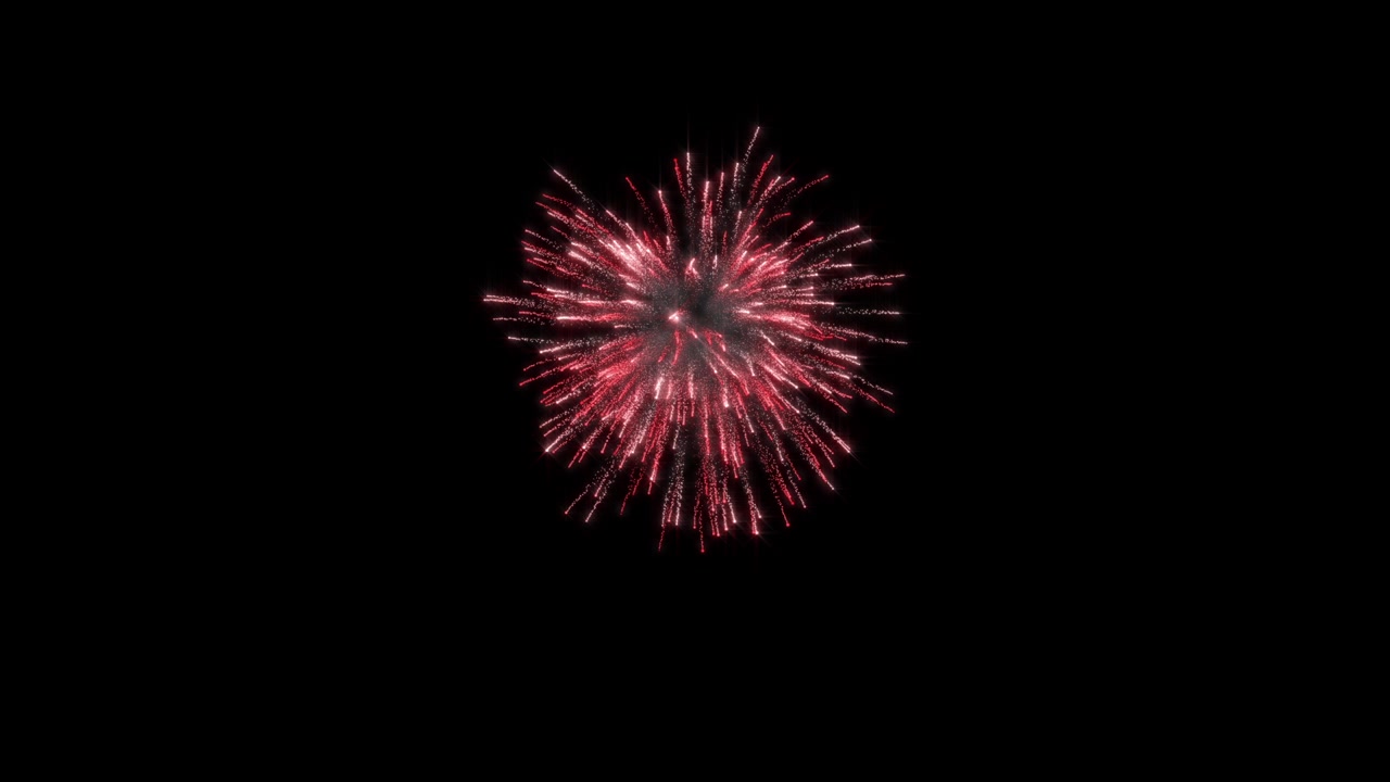 Singe Smaller Fireworks Explosion on black background
