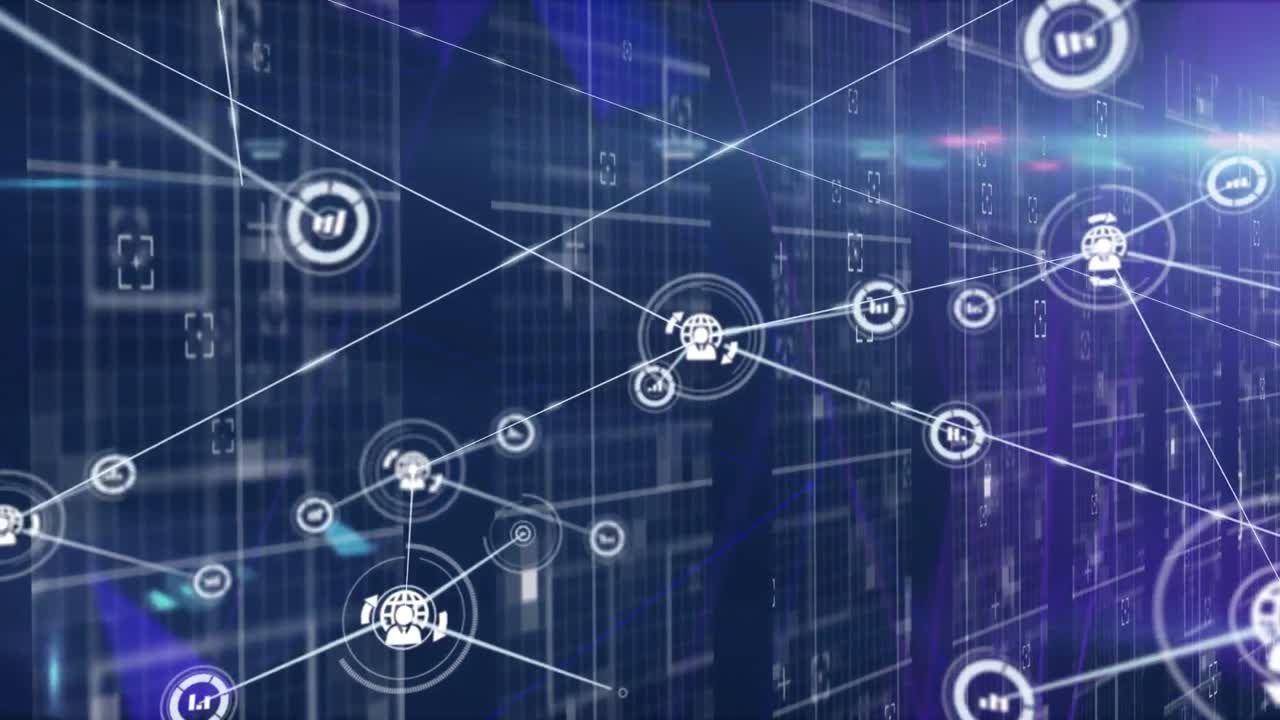 Animation of network of connections over data processing