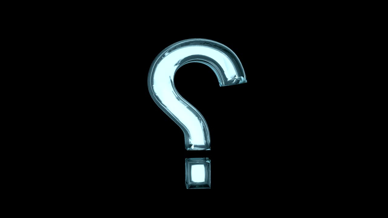 símbolo esquemático de qué? vidrio transparente signo de interrogación icono abstracto