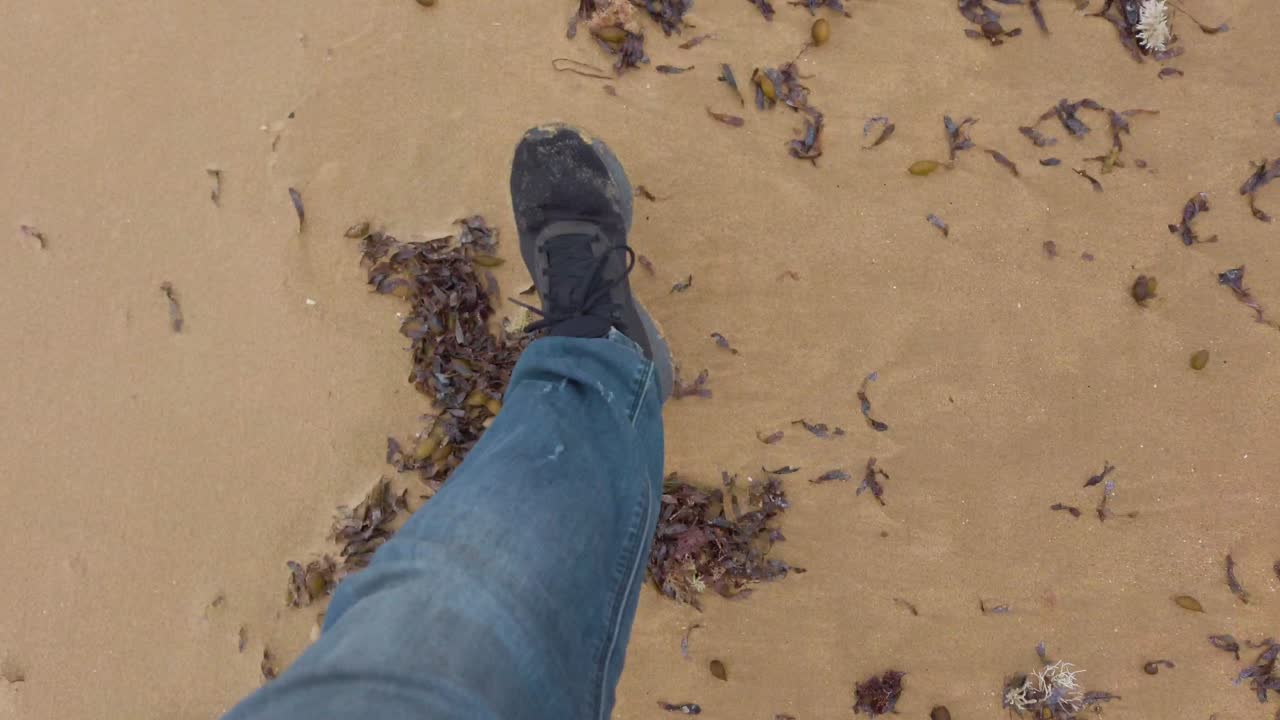 Impronte sulla spiaggia a Phillip Island.