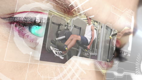 Futuristic-interface-showing-weight-lifting-at-the-gym