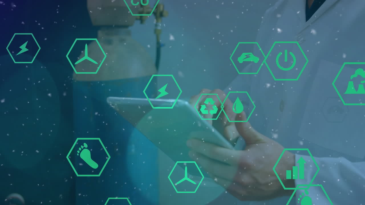 un ingeniero robótico está usando una tableta digital para operar un panel de control en un almacén