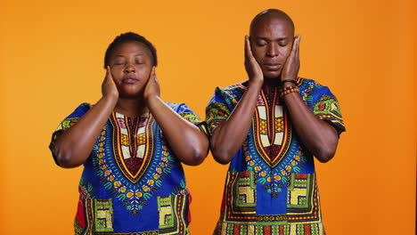 african american people doing three wise monkeys sign