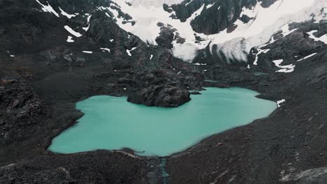 Aerial-View-Of-Vinciguerra-Glacier-And-Témpanos-Lagoon-In-Ushuaia,-Tierra-del-Fuego-Province,-Argentina