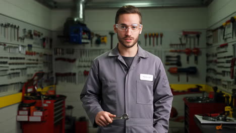 mechanic in garage