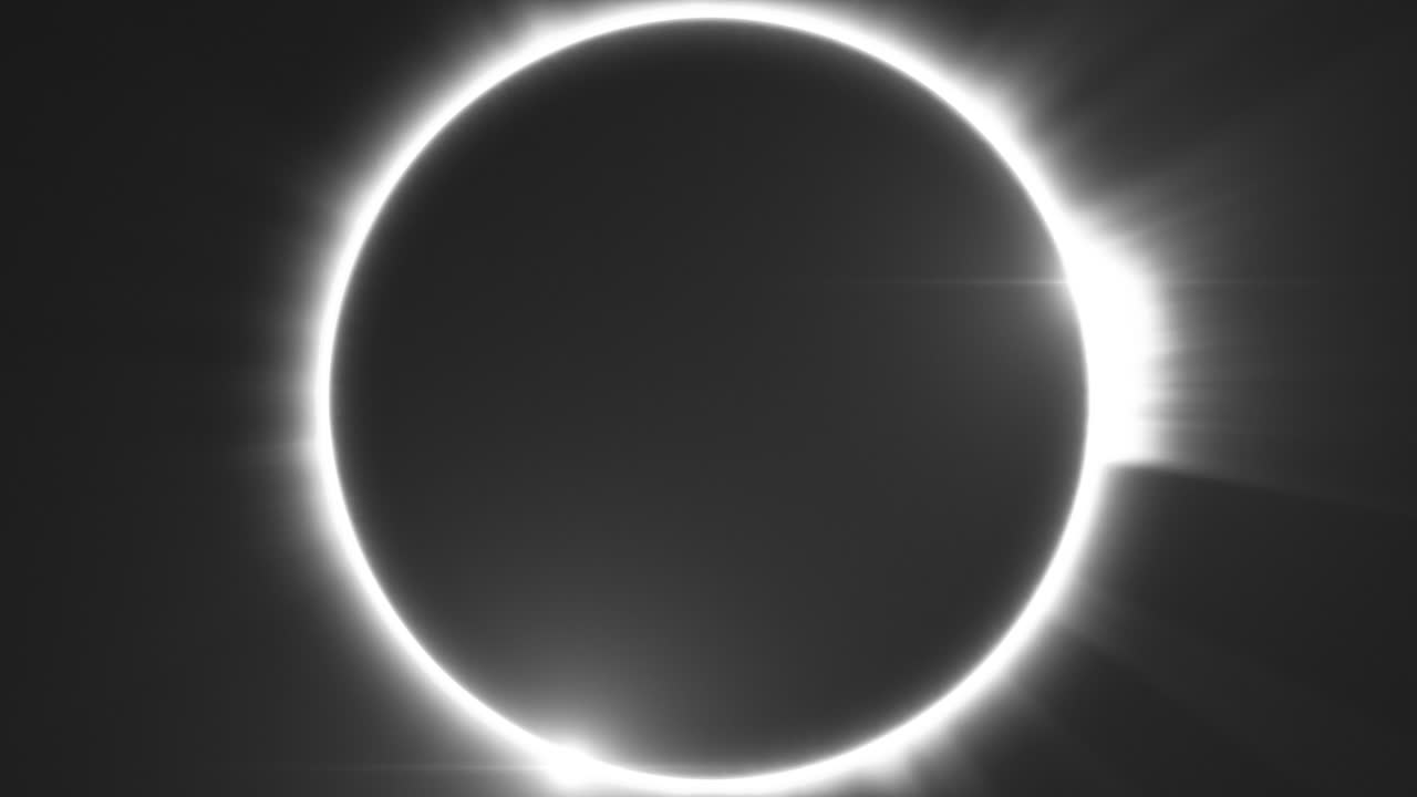 총 일식은 우주에서 불의 헤로 반지입니다.