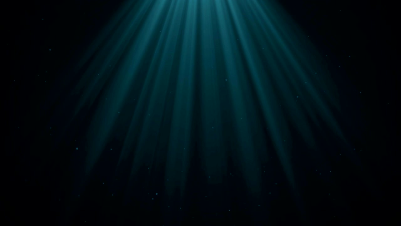 Blue Underwater with Sun Rays. 4K