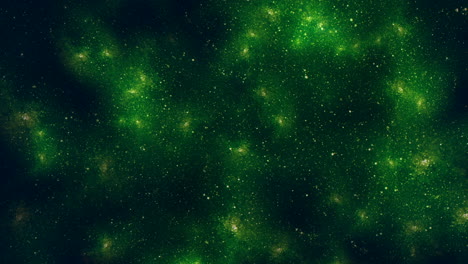 glowing dots on dark green background