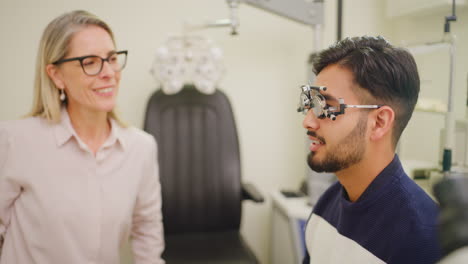 eye exam at the optometrist