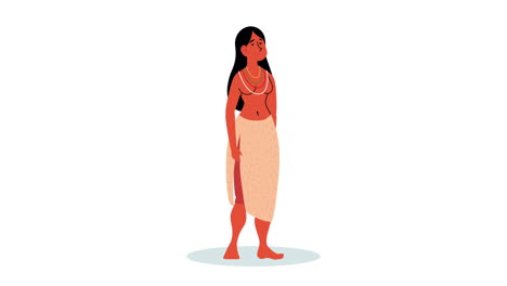 female indigenous ethnicity character animation