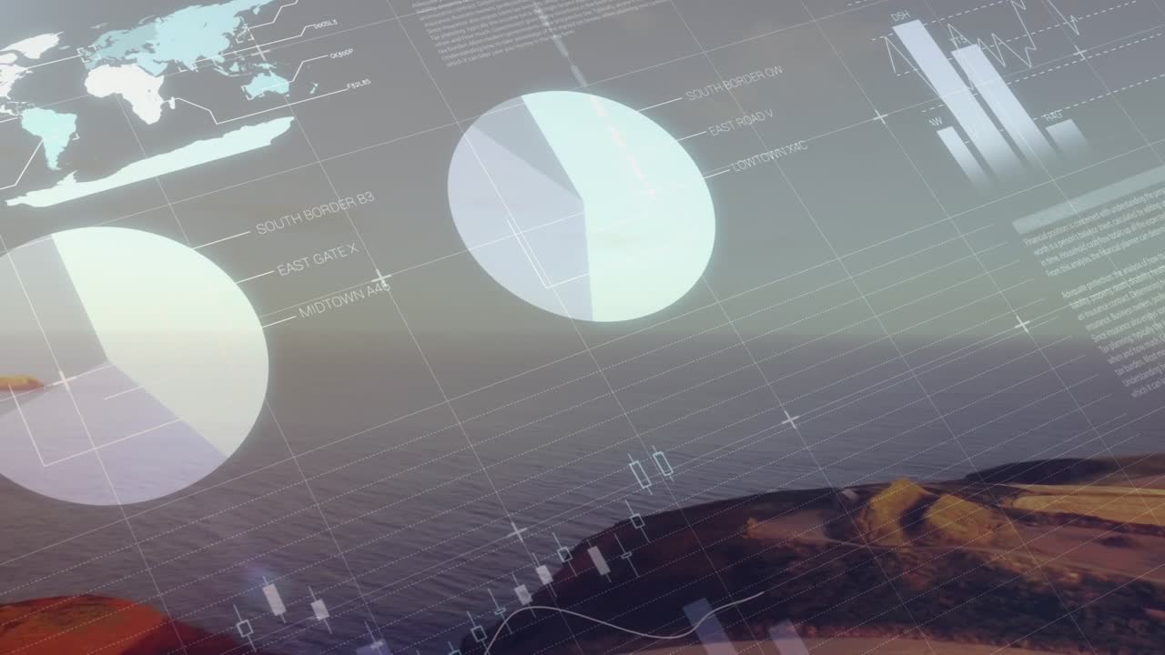 Animation of statistics and data processing over waste site