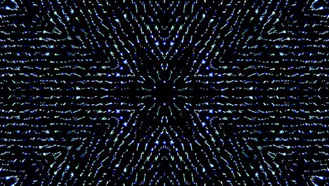 shining bright lines set blue wave motion, colorful, on black background