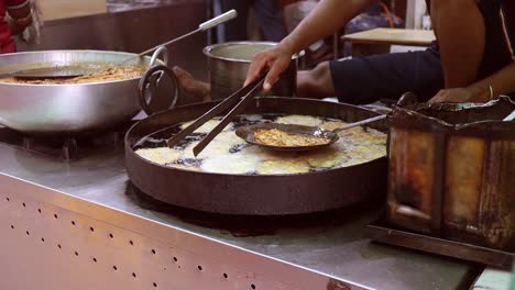 indian street food fried jhangri or jalebi. rajasthan state in western india.