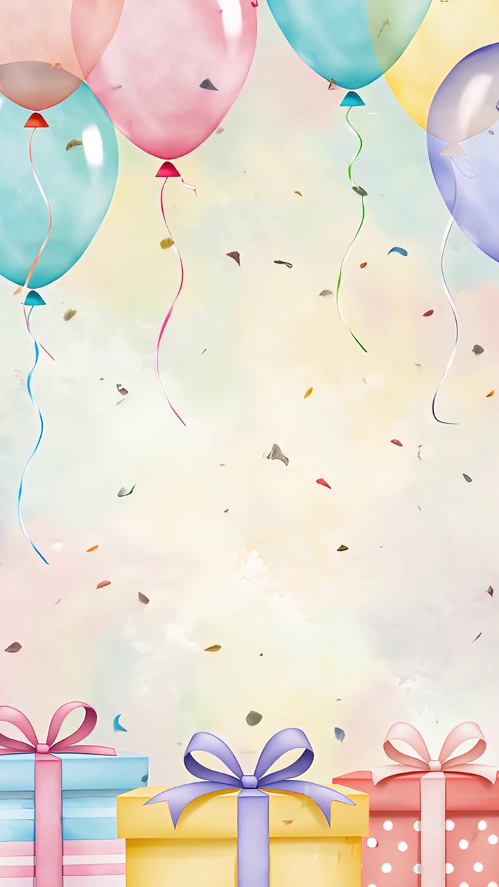 Fondo de cumpleaños con globos 4K