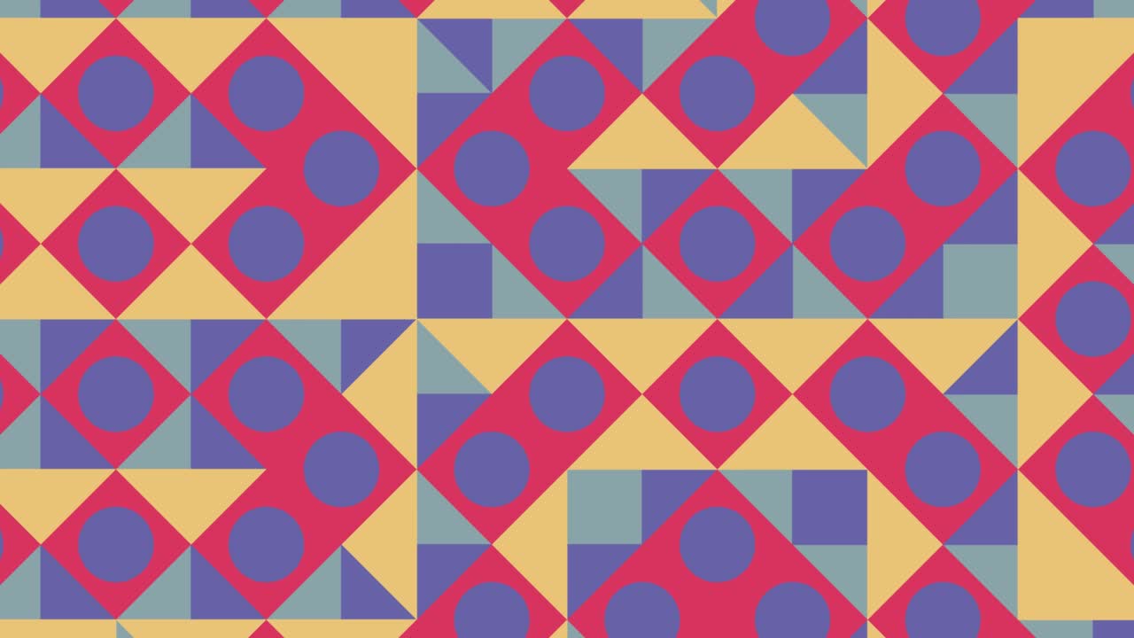 elementi dinamici molto peri violetti in modello geometrico. sfondo grafico a movimento a ciclo senza cuciture in un design piatto. modello animato astratto con piastrelle geometriche