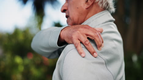senior man with shoulder pain