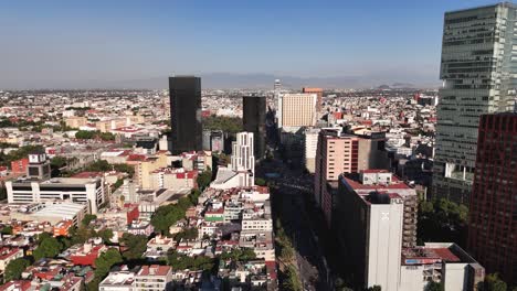 aerial view of mexico city, sunny and clear morning