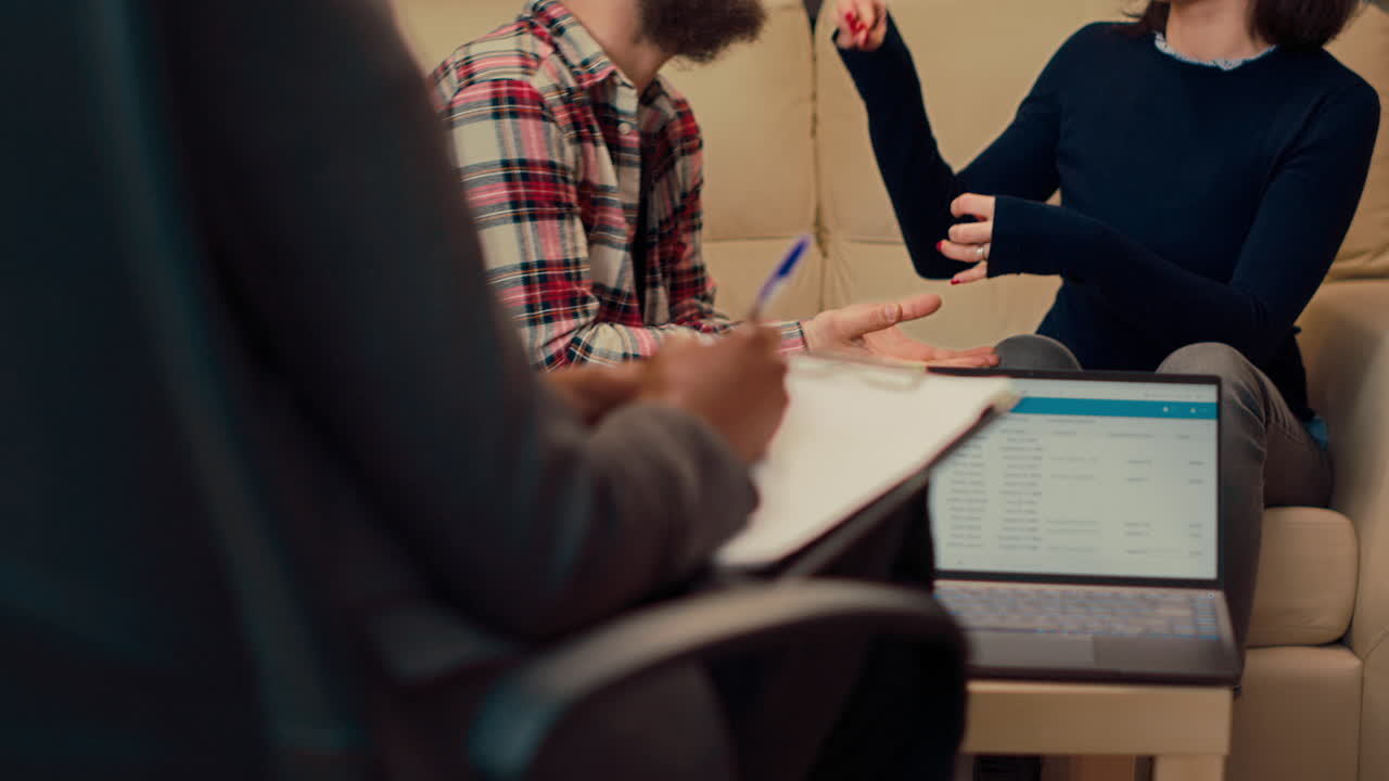 Displeased people complaining about marriage conflict